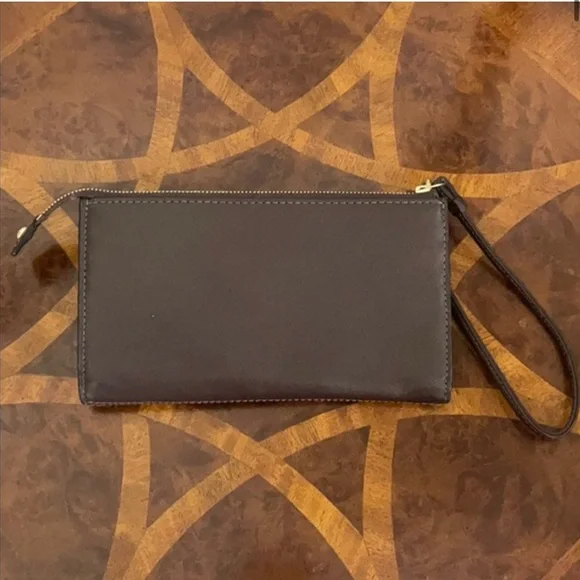 Coach Brown Wristlet Clutch Purse Wallet Authentic Like New - Picture 8 of 11